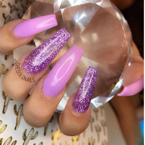 💖💅🏼Long Purple and Glitter Nails IG:Shedoesnails 💜