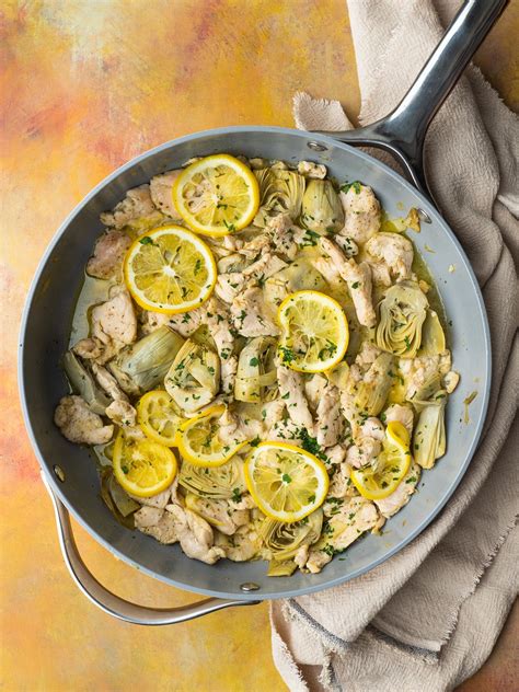 Lemon Artichoke Chicken Skillet - Chicken with Artichokes and Lemon
