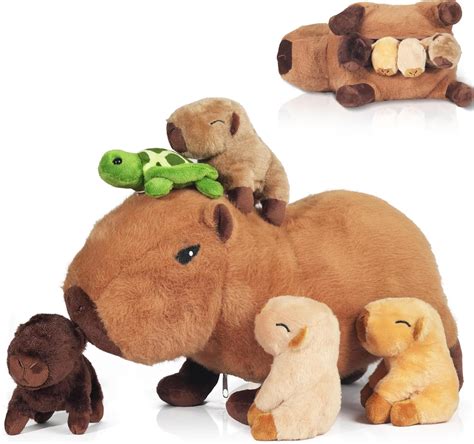 Amazon.com: 5 in 1 Capybara Plush, 14.2" Capybara Stuffed Animal with ...