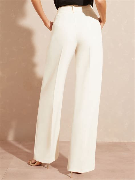 Buy Love & Roses Ivory Petite High Waist Wide Leg Tailored Trousers ...
