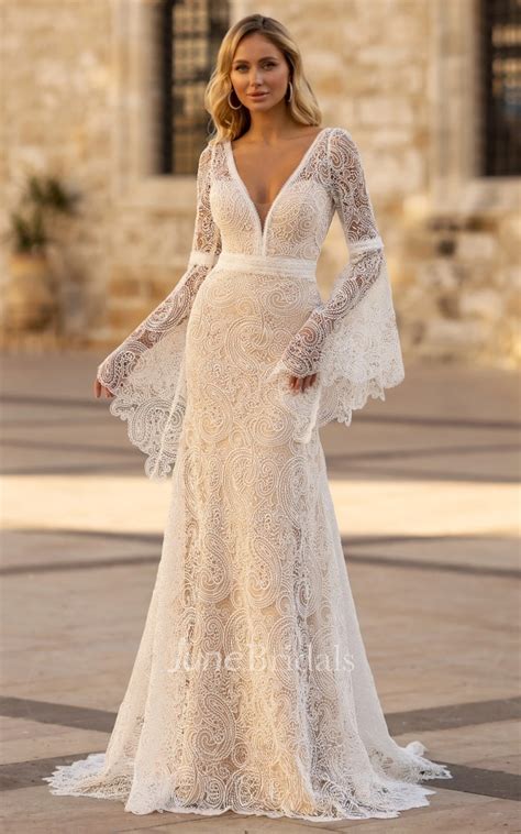 Vintage lace wedding dresses with sleeves 60 photos - Vianawedding.com