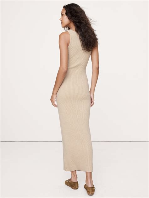 Merino-Cotton Henley Sweater Maxi Dress | Banana Republic