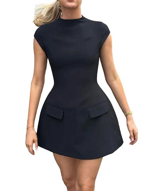 Elippeo Women Elegant Vintage Short Sleeve Mini Dresses Women Pretty ...