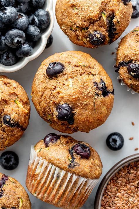 Zucchini Blueberry Flax Muffins | Recipe | Flax muffins, High fiber ...