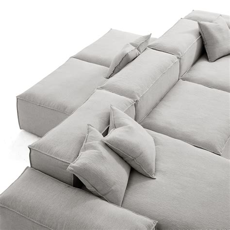 Freedom Modular Gray Double-Sided Affordable Sectional Sofa&Couch ...