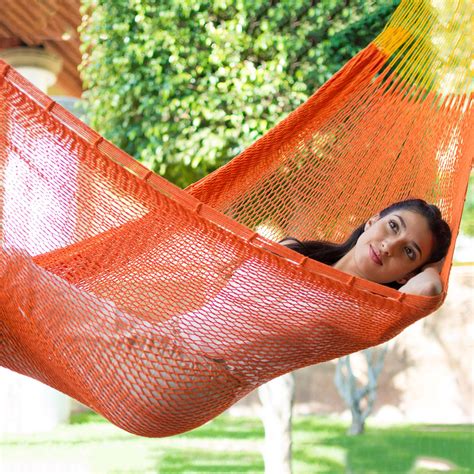 UNICEF Market | Solid Maya Orange Hand Woven Cotton Hammock (Single ...