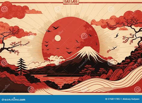 Japanese Ukiyo-e, Landscapes, Art Prints. AI Generation Mountains ...
