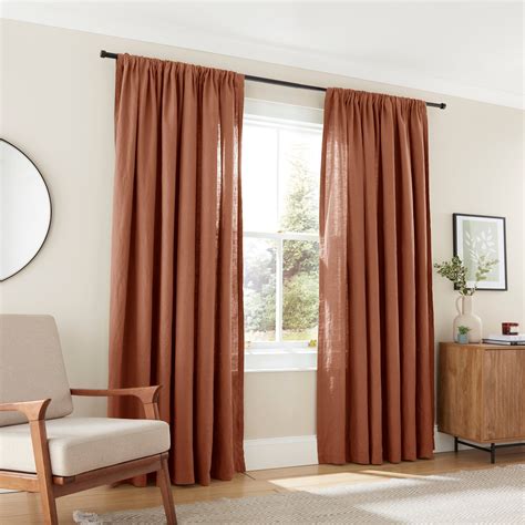 Dunelm Terracotta Plain W 228cm (90") X D 182cm (72") Linen Slot Top ...
