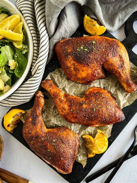 Crispy Grilled Chicken Leg Quarters | Traeger, Pit Boss, or Other ...