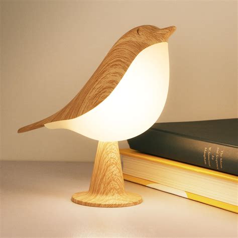 Deogos Small Desk Lamp, Bird Lamp Bedside Lamps with 3 Color ...