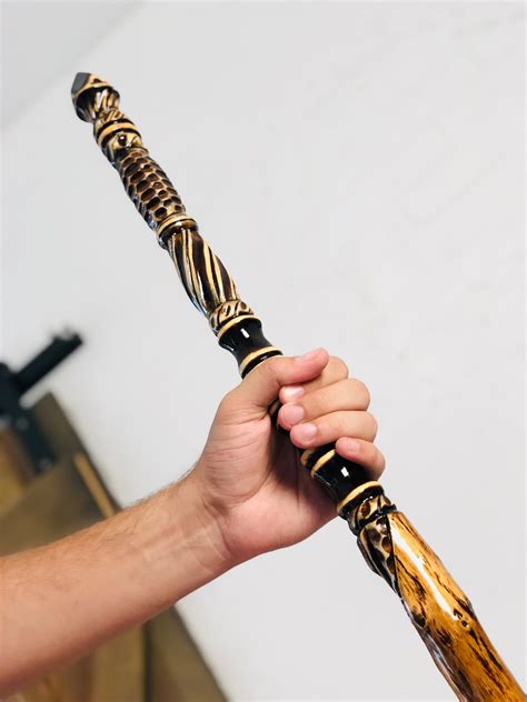 Handmade Carved Wooden Walking Stick: Rustic Hiking Staff (63 Inch) - Etsy