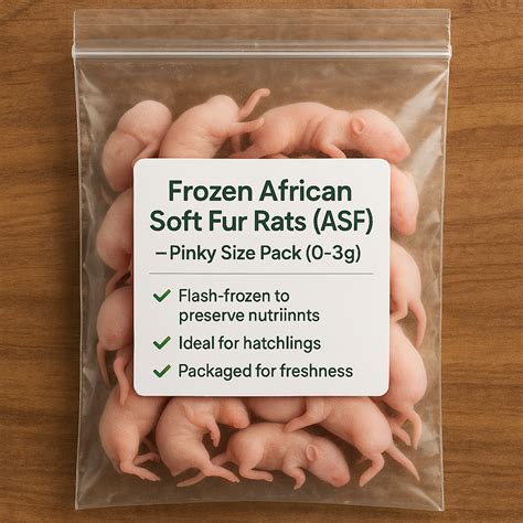 Frozen African Soft Fur Rats (ASF) - Pinky Size Pack (0-3g) (25 Pack ...