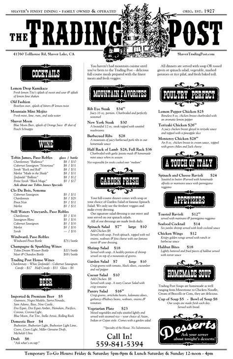 Shaver Lake Trading Post | Restaurant & Bar