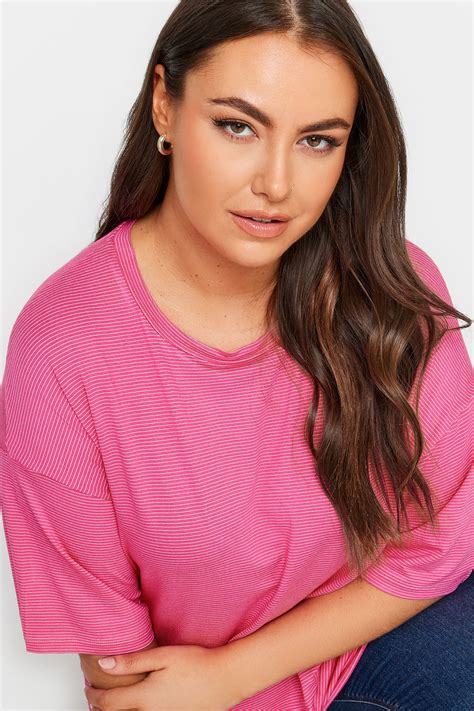 YOURS Plus Size Pink Oversized Boxy T-Shirt | Yours Clothing
