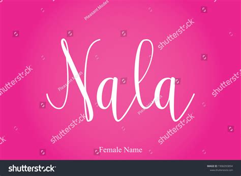 Nala Female Name Stylish Lettering Cursive Stock Vector (Royalty Free ...