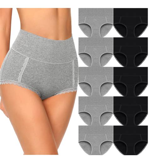 MISSWHO High Waisted Womens Cotton Underwear Tummy Control Panties ...