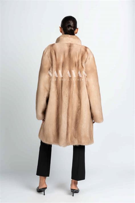 Airlea | Luxury Scandinavian Saga Palomino Mink Fur Coat With Stand Up ...