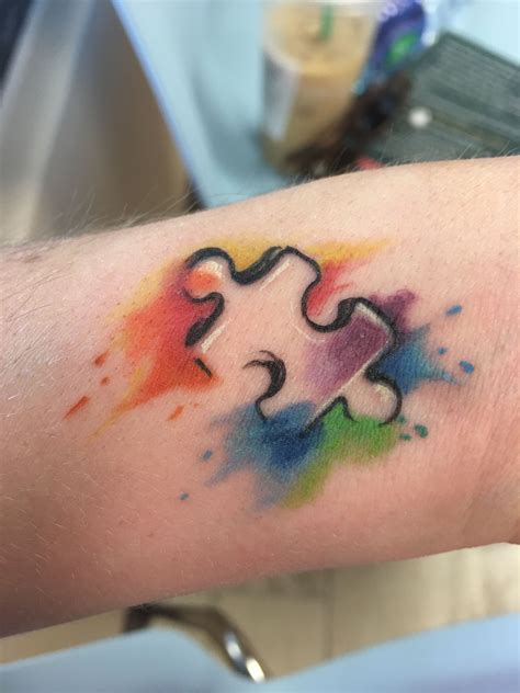 Autism Tattoo Puzzle Piece - Forearm Tattoo Ideas