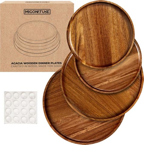 Amazon.com | nambe Skye Wood Charger Plate for Dinner | Round, Acacia ...