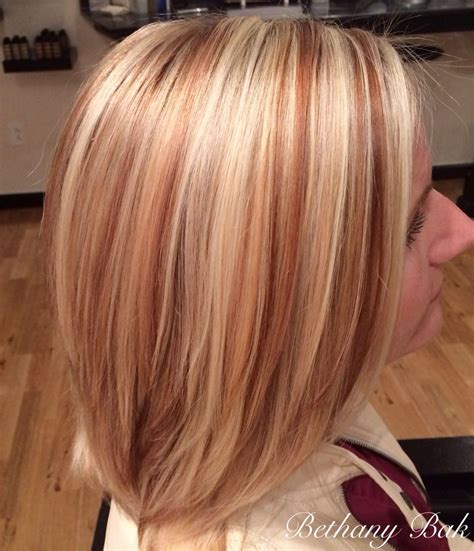 Top 100+ Pictures Blonde Hair With Red Lowlights Pictures Superb