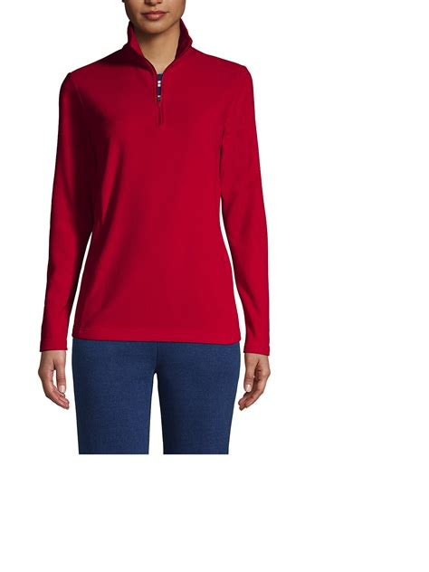 Lands' End Women's Fleece Quarter Zip Pullover - Walmart.com