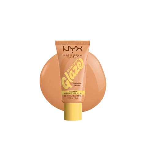 NYX Pro Makeup Buttermelt Glaze Soft Glow Skin Tint Spf30 02: Vanilla ...