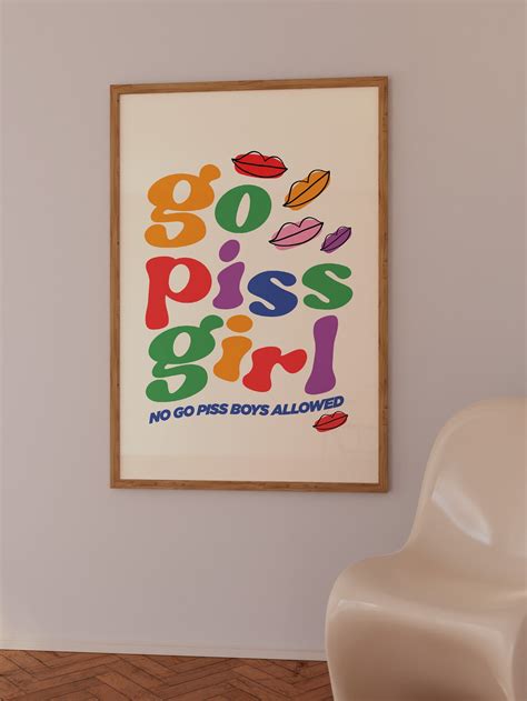 Go Piss Girl Wall Art: Trendy Aesthetic Decor Digital Print for Home ...