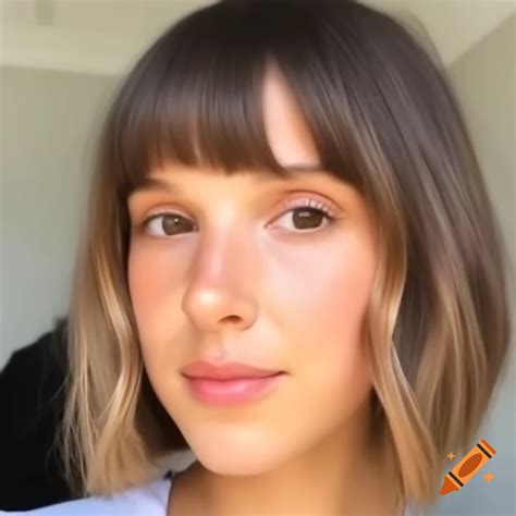 Brown Short Hair Bangs