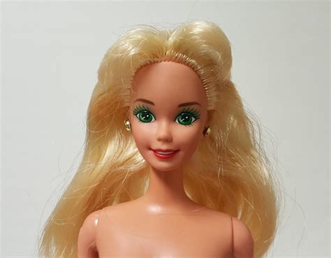 Nude Twist n Turn TNT Blond Barbie Doll Wide Green Eyes Red Lips OOAK or Repaint | #1808088643