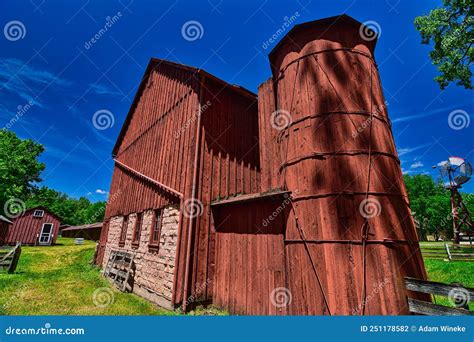 Historic Red Barn and Silo Stonefield Village Near Cassville WI and ...