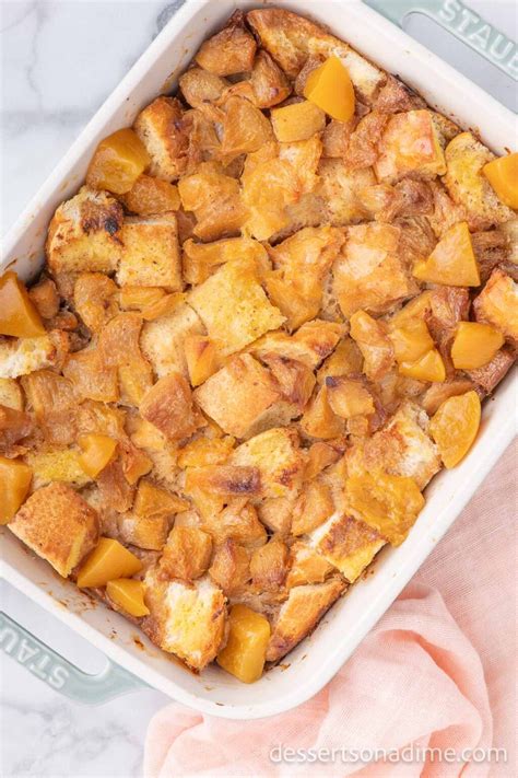 Peach Bread Pudding - Desserts on a Dime