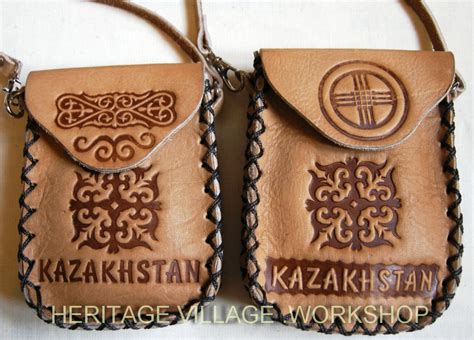 Кожевенная мастерская : Казахский орнамент на кожаных изделиях.