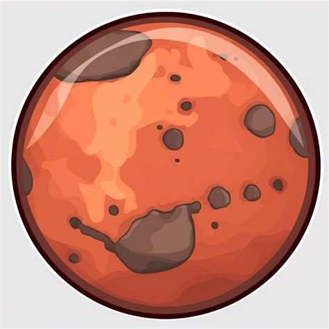 mars, planet clipart, cartoon style #4315622