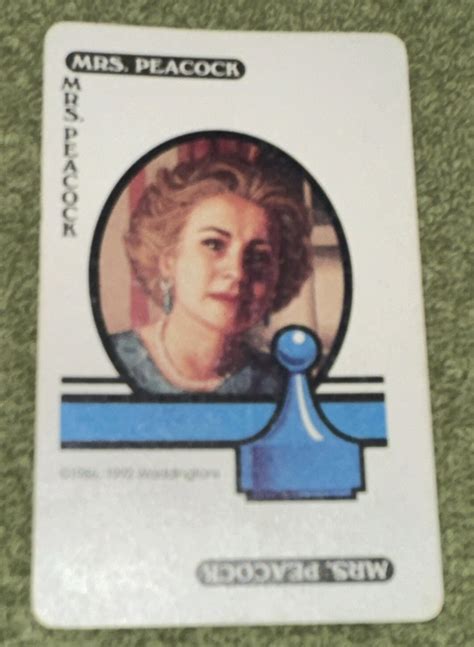 Vintage 1992 Parker Brothers Clue Game - Mrs. Peacock Card | eBay