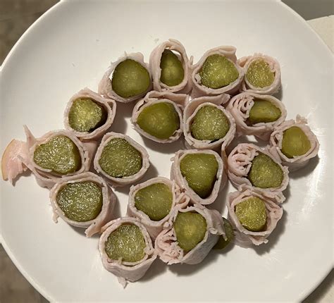 60ish Calorie Snack - Dill pickle wraps with turkey lunch meat. : r/1200isplenty
