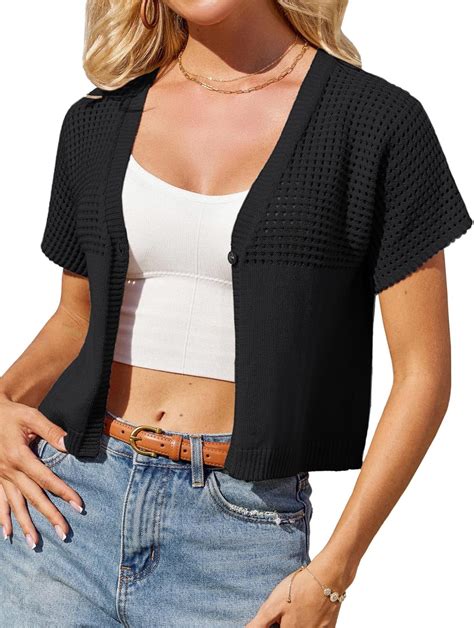 GRACE KARIN Women's Lightweight Cropped Cardigans Open Front Summer ...