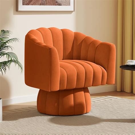 SEYNAR Mid Century 360 Degree Swivel Cuddle Barrel Accent Sofa Chairs ...