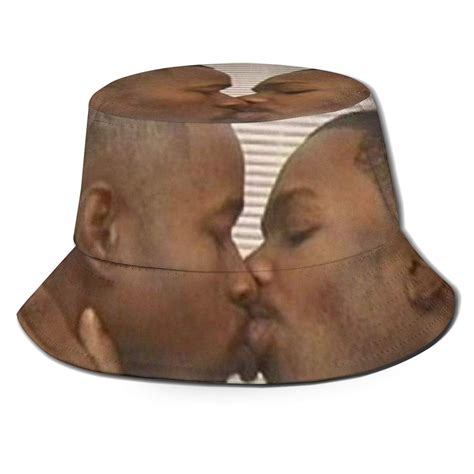 Buy Two Black Men Kissing Meme Unisex Bucket Hat Summer Travel Beach ...