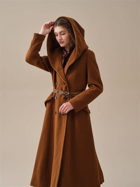 Trista 24 | 100% twill wool hooded coat - Linennaive