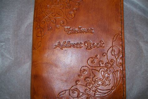 Custom Leather Address Book With Scroll Design, Personalization | Maker ...