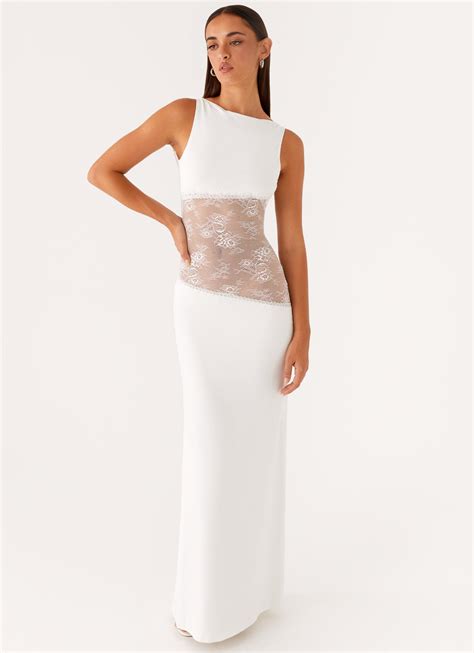 Lucinda Maxi Dress - White - Peppermayo