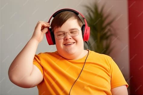 Premium AI Image | Portrait of disabled young man with down syndrome AI ...