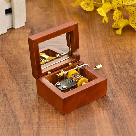 Hand operated Type Music Boxes Creative Wood Crafts Home Decoration ...