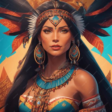 Disney Pocahontas with her tribal outfit | Premium AI-generated image