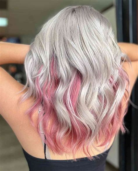 Bleach Blonde Hair With Pink Underneath