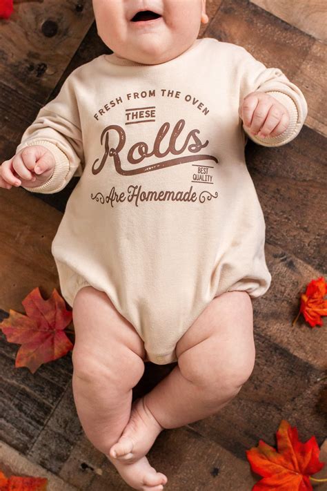 Rolls Are Homemade Romper. Funny Thanksgiving Outfit for Baby. Newborn ...