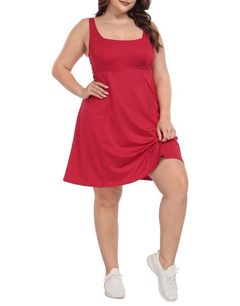 HDE Womens Plus Size Tennis Athletic Workout Dress with Built-in Shorts ...