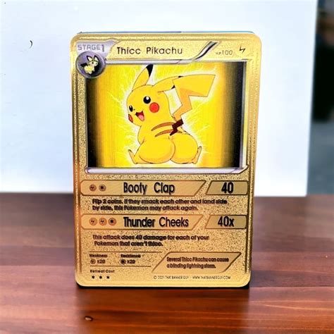 Pikachu Gold Metal Pokémon Promo Card Collectible/Gift/Display | eBay