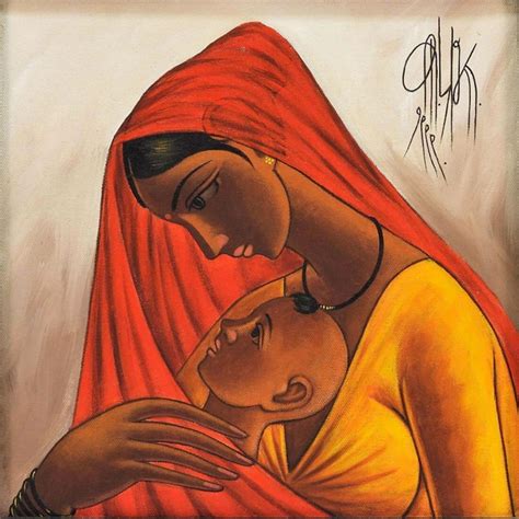 Indian Mother And Child Art