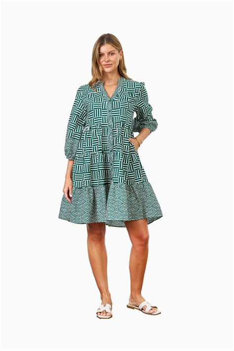 VELEZ DRESS-WHOLESALE WOMEN DRESS-GREEN BEIGE – BOHO AUSTRALIA